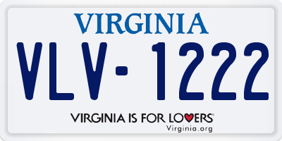 VA license plate VLV1222