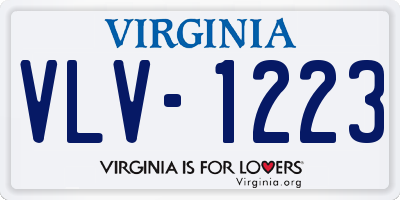 VA license plate VLV1223