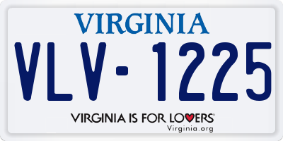 VA license plate VLV1225