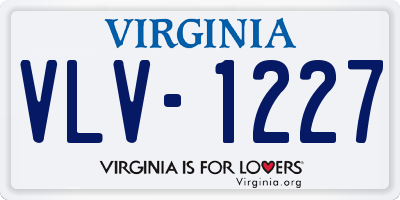 VA license plate VLV1227
