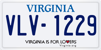 VA license plate VLV1229