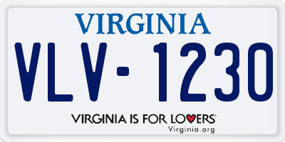 VA license plate VLV1230