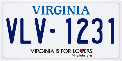 VA license plate VLV1231