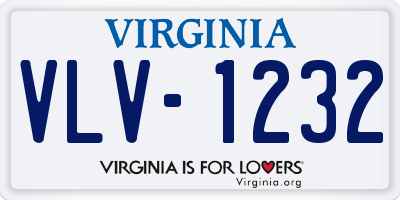 VA license plate VLV1232