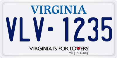 VA license plate VLV1235