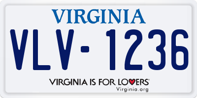 VA license plate VLV1236
