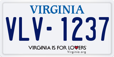 VA license plate VLV1237