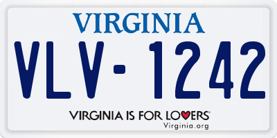 VA license plate VLV1242