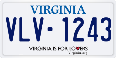 VA license plate VLV1243