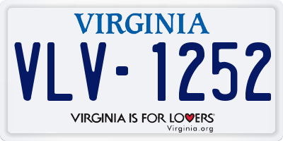 VA license plate VLV1252