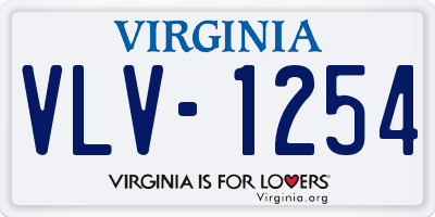 VA license plate VLV1254