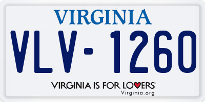 VA license plate VLV1260