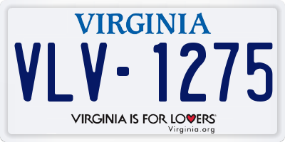 VA license plate VLV1275