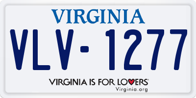 VA license plate VLV1277