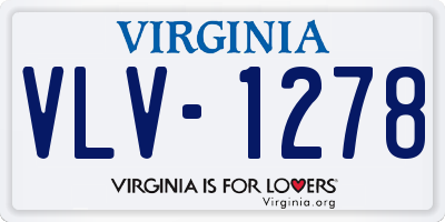 VA license plate VLV1278