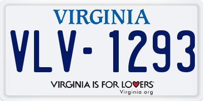 VA license plate VLV1293