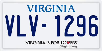 VA license plate VLV1296