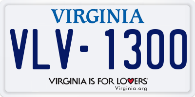 VA license plate VLV1300