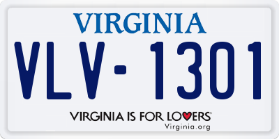 VA license plate VLV1301