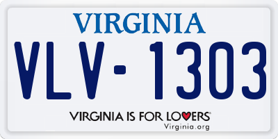 VA license plate VLV1303