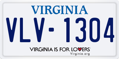 VA license plate VLV1304