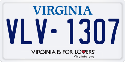 VA license plate VLV1307