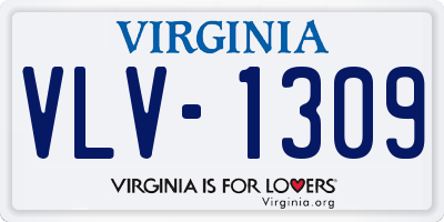 VA license plate VLV1309