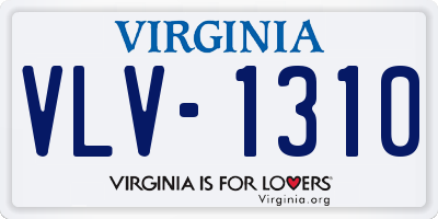 VA license plate VLV1310