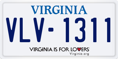 VA license plate VLV1311