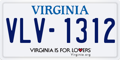 VA license plate VLV1312
