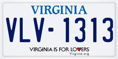 VA license plate VLV1313