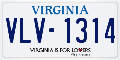 VA license plate VLV1314
