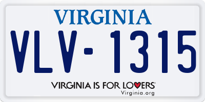 VA license plate VLV1315