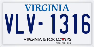 VA license plate VLV1316