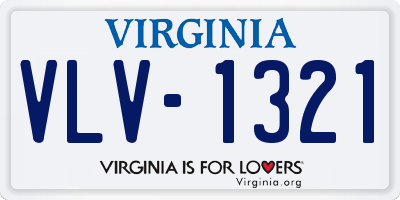 VA license plate VLV1321