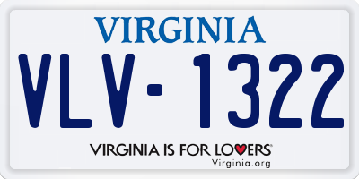 VA license plate VLV1322