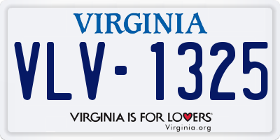 VA license plate VLV1325