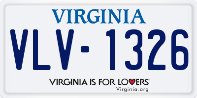 VA license plate VLV1326