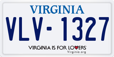 VA license plate VLV1327