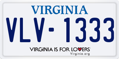 VA license plate VLV1333