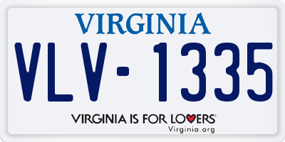 VA license plate VLV1335