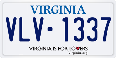 VA license plate VLV1337