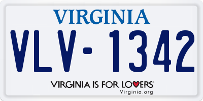 VA license plate VLV1342