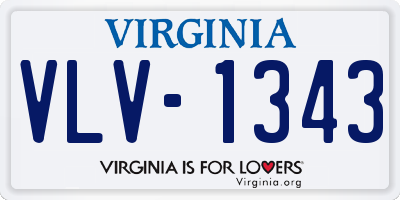 VA license plate VLV1343