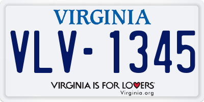 VA license plate VLV1345