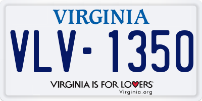 VA license plate VLV1350