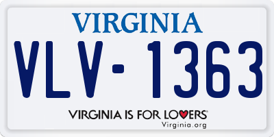 VA license plate VLV1363