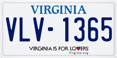 VA license plate VLV1365