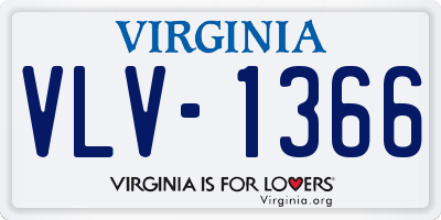 VA license plate VLV1366