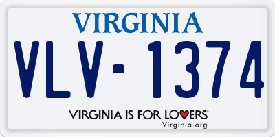 VA license plate VLV1374